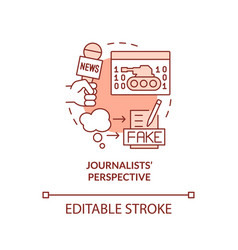 Journalists Perspective Red Concept Icon