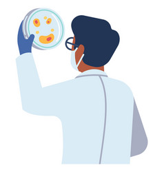 Scientist Holding Petri Dish Man In Laboratory