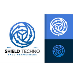 Shield Technology Molecule Logo Icon