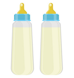 Baby Bottles On A White Background