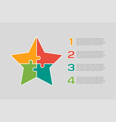 Diagram Infographic 4 Steps Star Puzzle