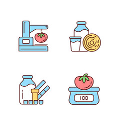 Food Physical Property Test Rgb Color Icons Set