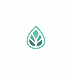 Leaf And Water Logo Design Eco Nature Icon