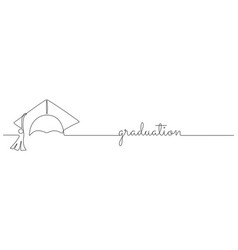 One Continuous Line Drawing Of Graduation Cap