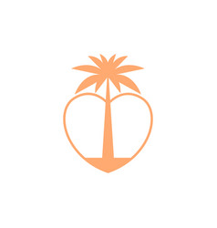 Palm Love Logo Design Icon