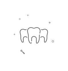 Three Teeth In A Row Simple Line Icon