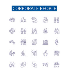 Corporate People Line Icons Signs Set Design