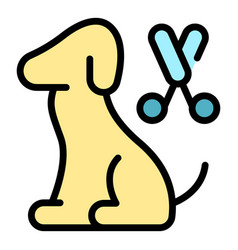 Dog Hair Cut Icon Flat