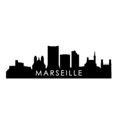 Marseille Skyline Silhouette Black City