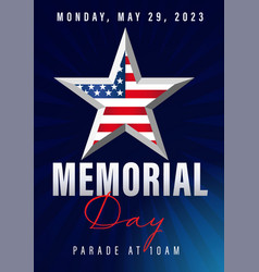 Memorial Day May 29 Blue Banner Template