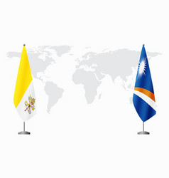 Vatican And Marshall Islands Flags For Official