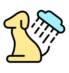 Dog Shower Icon Flat