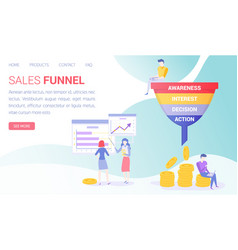 Sales Funnel Stages Potencial Customer Concept