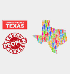 Texas State Map Population Demographics And Grunge