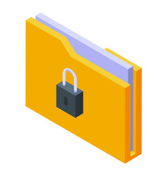 Lock Copyright Folder Icon Isometric Law