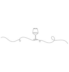 Continuous One Line Drawing Of Glass Wine