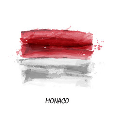 Realistic Watercolor Painting Flag Of Monaco