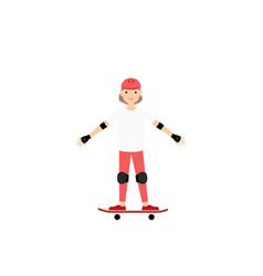 A Girl On Skateboard With Her Hands Outstretched