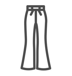 Flared Pants Line Icon Clothes Concept Retro