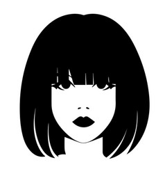 Black Silhouette Of A Girl Face Woman Icon