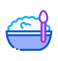 Bowl Cottage Cheese And Spoon Icon