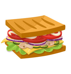 Cartoon Delicious Sandwich Juicy Sandwich