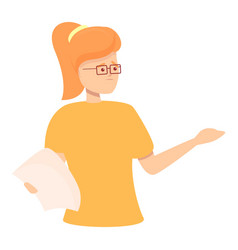 Confused Teacher Icon Cartoon Hesitant