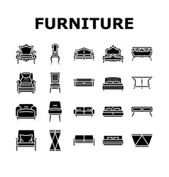 Furniture Luxury Interior Home Icons Set