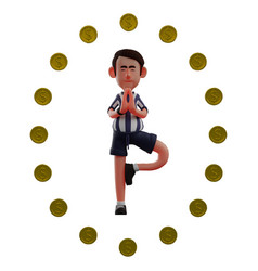 Referees 3d Cartoon With Yoga Poses