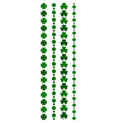 St Patricks Day Clover Leaf Border Line Set