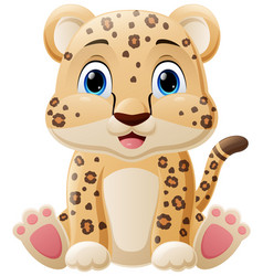 Cute Baby Leopard Cartoon Sitting