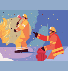 Firemen Extinguish Fire