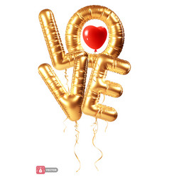 Gold Balloon 3d Letters Word Love