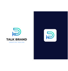 Letter D Logo Design With Chat Icon