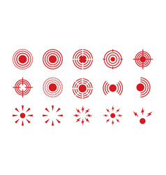 Pain Point Icons Set Red Circles Mark