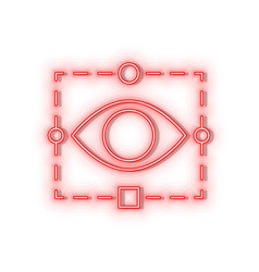 Retro Style Red Neon Icon Retina Tech Eye Red