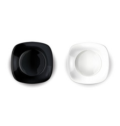 Two Empty Square Plates - Black And White