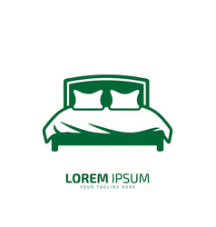 Bed Logo Template Icon Silhouette