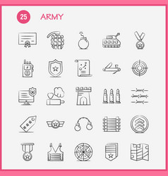 Army Hand Drawn Icons Set For Infographics Mobile