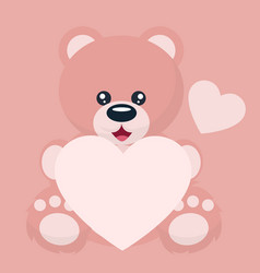 Baby Bear Valentines Card With Heart Dedication