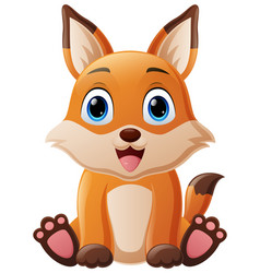 Cute Little Fox Cartoon Sitting