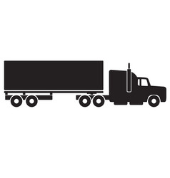 Long Nose Semi Trailer Truck Simple Silhouette