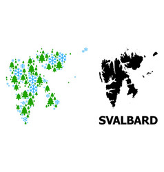 New Year Mosaic Map Svalbard Islands Snow