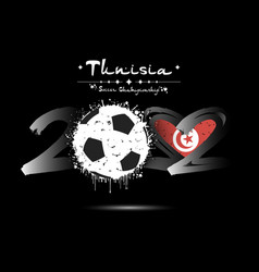 2022 Soccer Ball Heart With Flag Of Tunisia