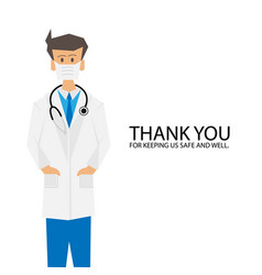 Front Line Heroes Male Doctor With Text Thank You