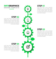 Infographic Template Tree With 4 Gears And Icons