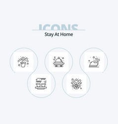 Stay At Home Line Icon Pack 5 Icon Design Home