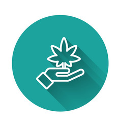 White Line Medical Marijuana Or Cannabis Leaf Icon