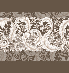 Decorative Flowers And Leaves In Art Nouveau Style