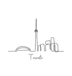 Toronto Canada Skyline Continuous Line Drawing